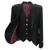 Jacket, Argyll, 5 Button Waistcoat, Lined in ANY Tartan